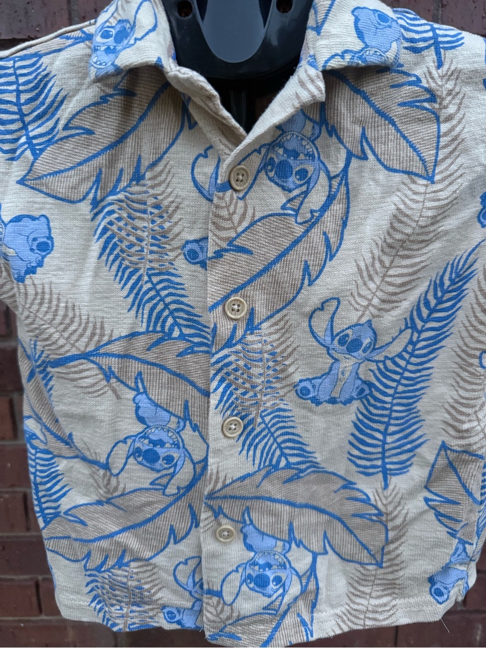 Disney Stitch Boys Hawaiian Button Up Resort Shirt Size 4T Tropical Toddler EUC - Picture 2 of 6
